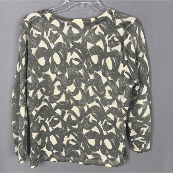 Garnet Hill Cardigan Sweater Size Large Gray Merino Wool Academia Preppy - Picture 2 of 7